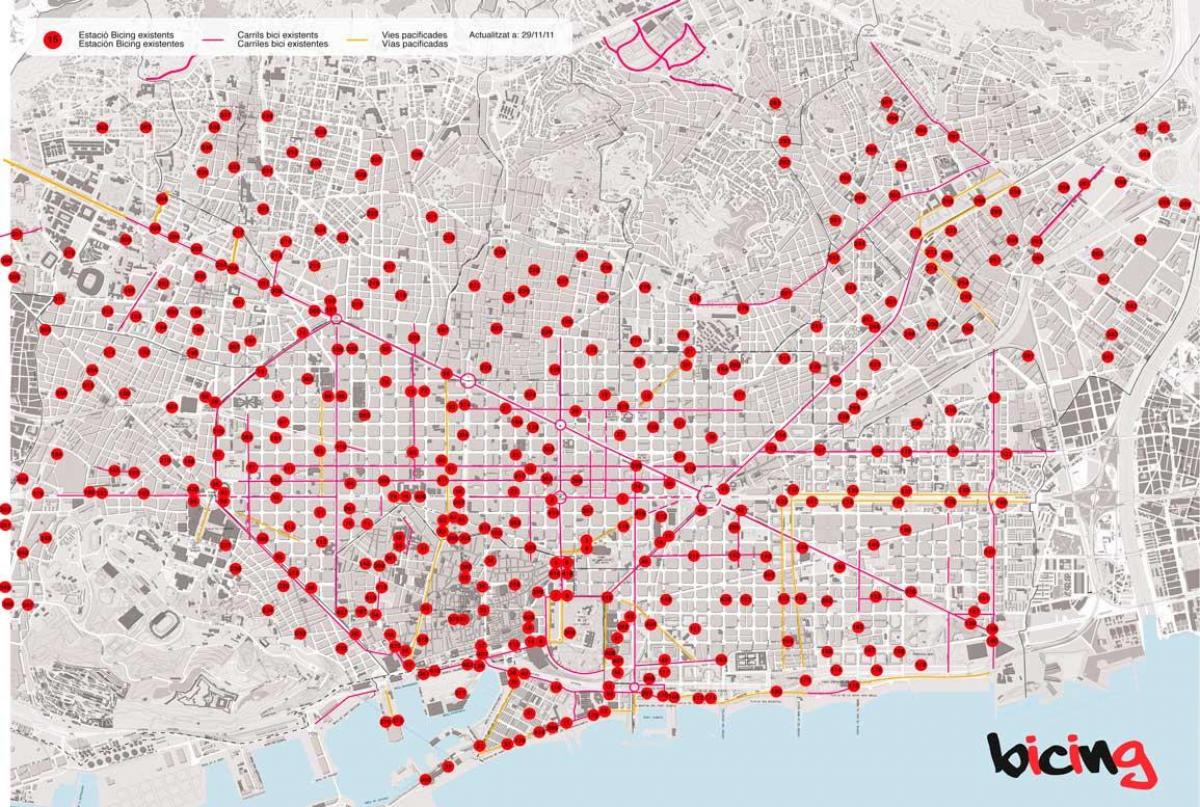 bicing خريطة برشلونة