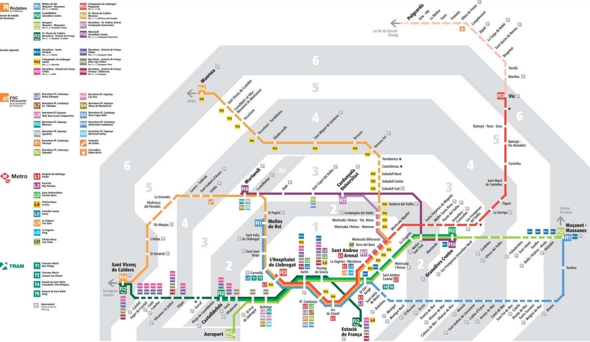 برشلونة خريطة القطار renfe