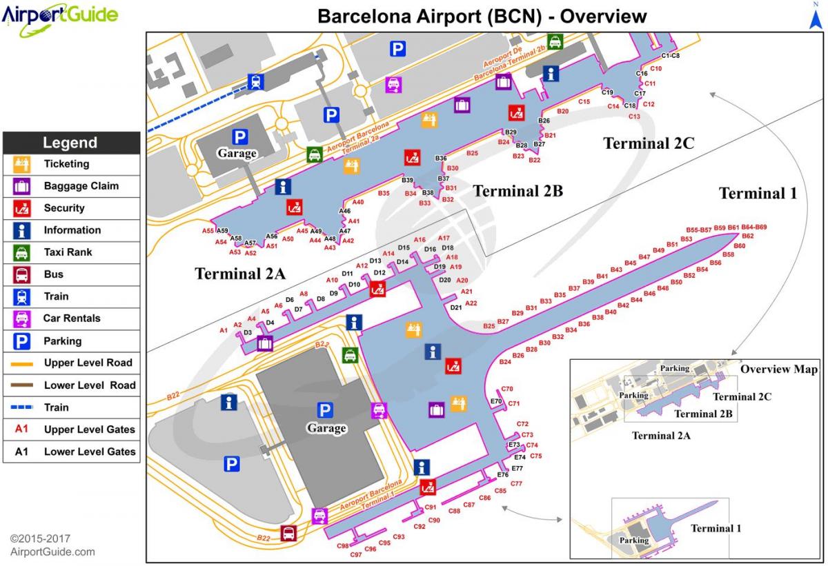 مطار برشلونة t2 خريطة