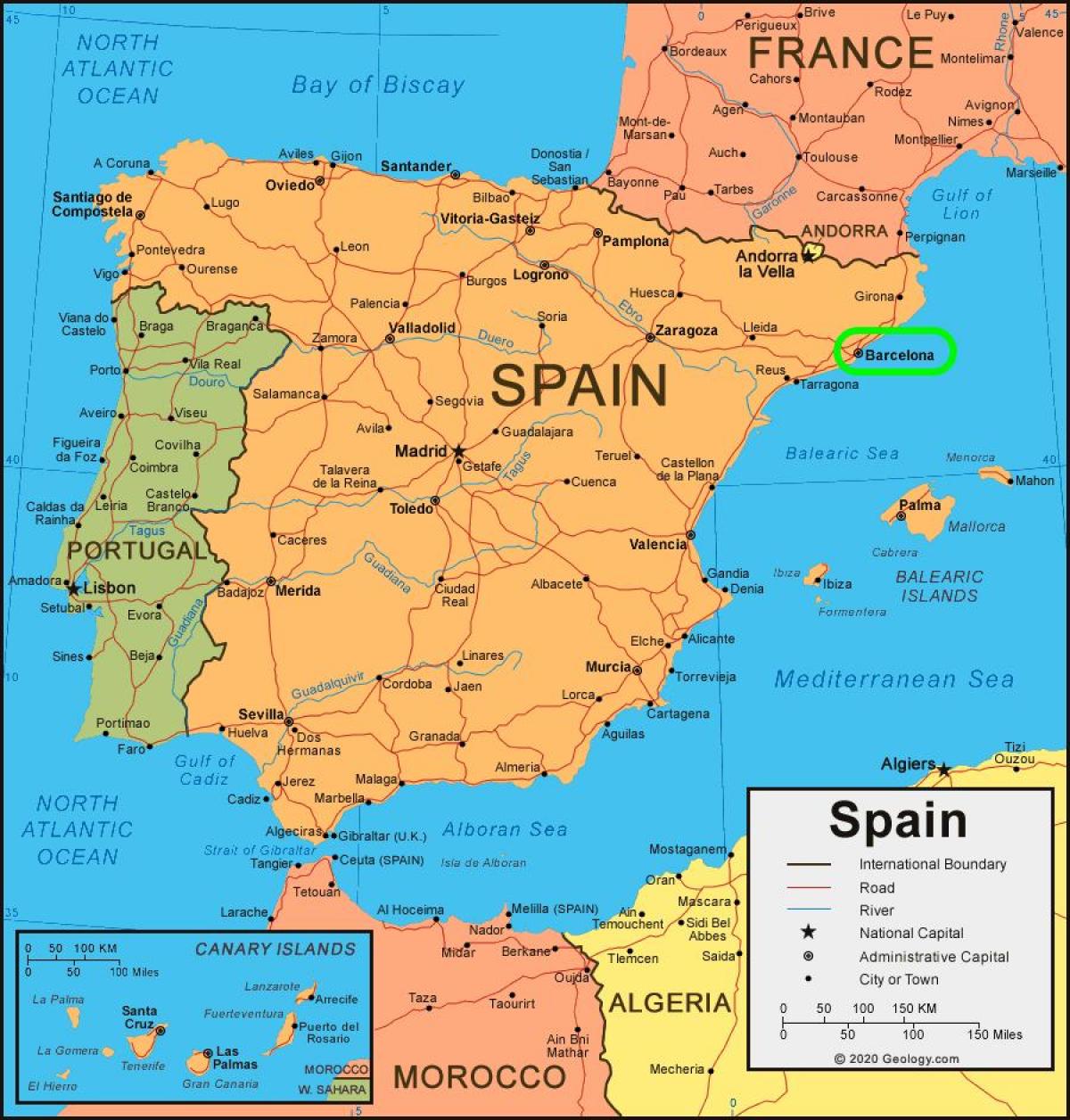 خريطة برشلونة على الخريطة