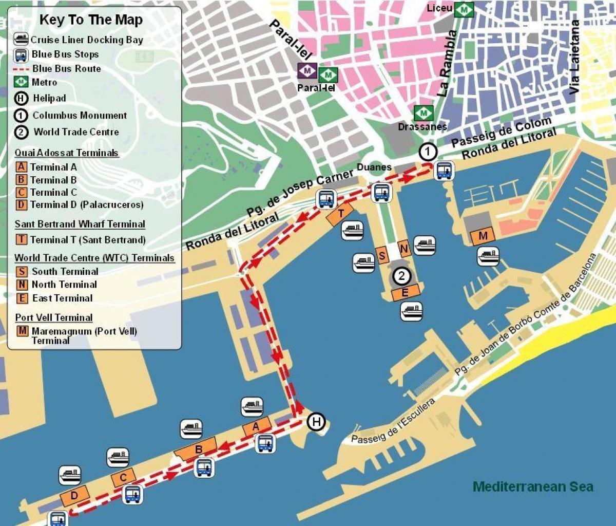 خريطة ميناء برشلونة