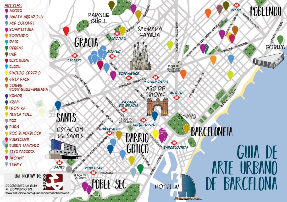 برشلونة فن الشارع خريطة