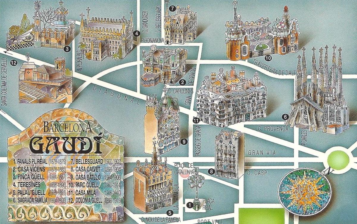 غاودي خريطة برشلونة