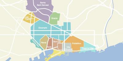 خريطة أسبانيا برشلونة الأحياء