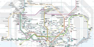 برشلونة السكك الحديدية في الضواحي خريطة