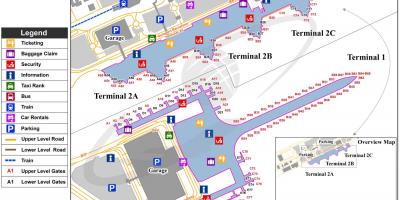 مطار برشلونة خريطة المبنى رقم 1 و 2