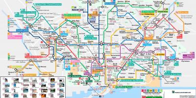 برشلونة خريطة المترو مناطق الجذب السياحي
