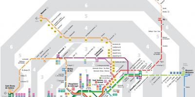 خريطة مترو برشلونة مع مناطق