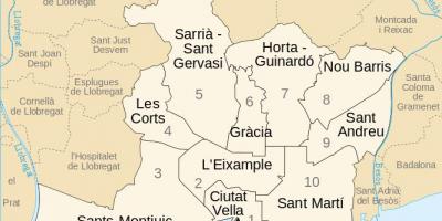 خريطة برشلونة مقاطعات إسبانيا
